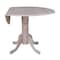 International Concepts Round 42 in Round Dual Drop Leaf Pedestal Table, Washed Gray Taupe, 42 W, 42 L, 29.5 in H, Wood T09-42DP - alternate 6